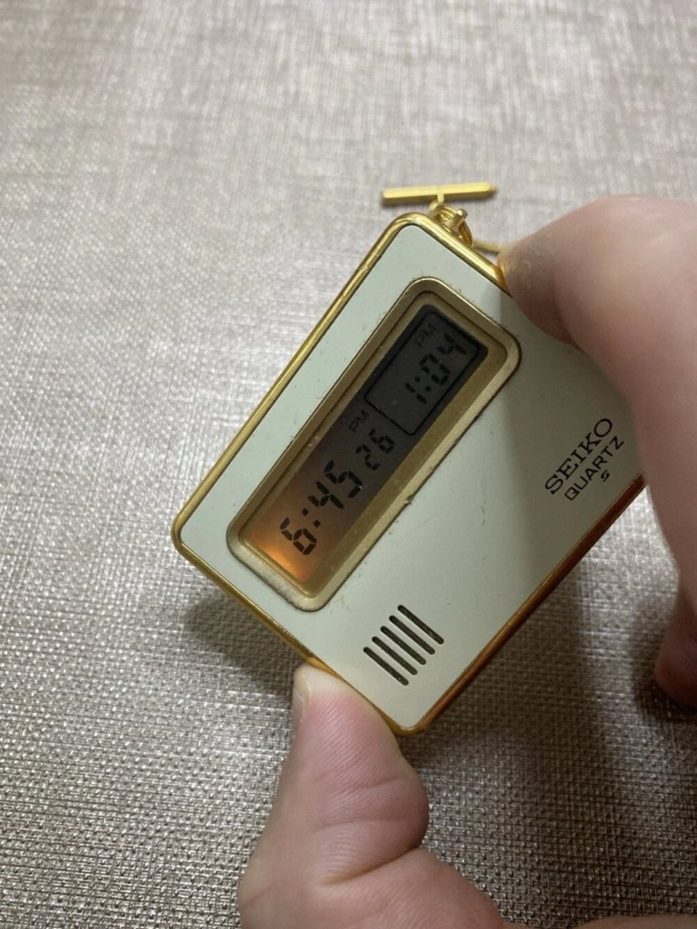 Vintage Seiko Quartz 7412-803C Digital Pocket Watch Alarm Light WORKING 1979 Jap - Picture 3 of 11